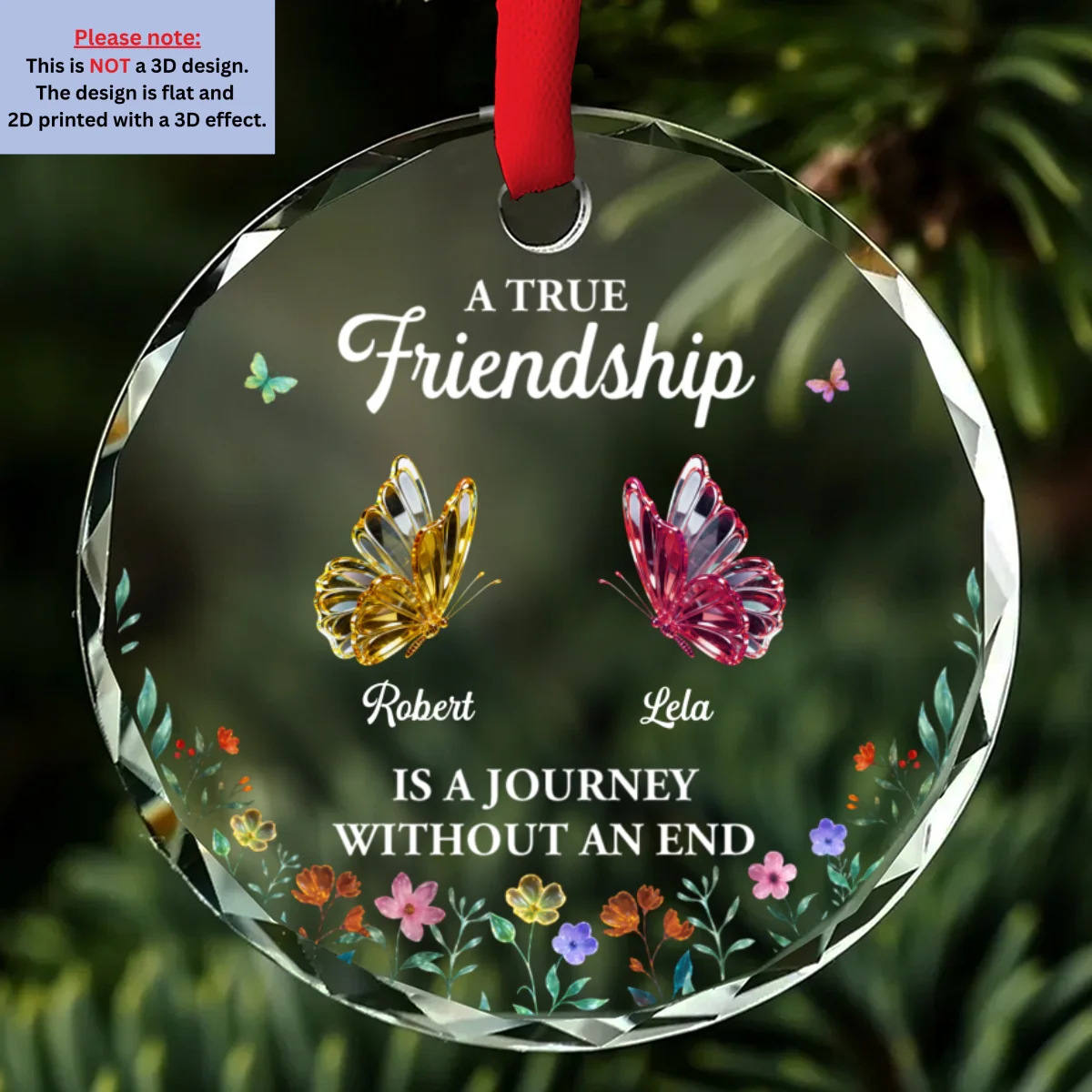 A Friendship Journey - Personalized Custom Glass Ornament - Image 7