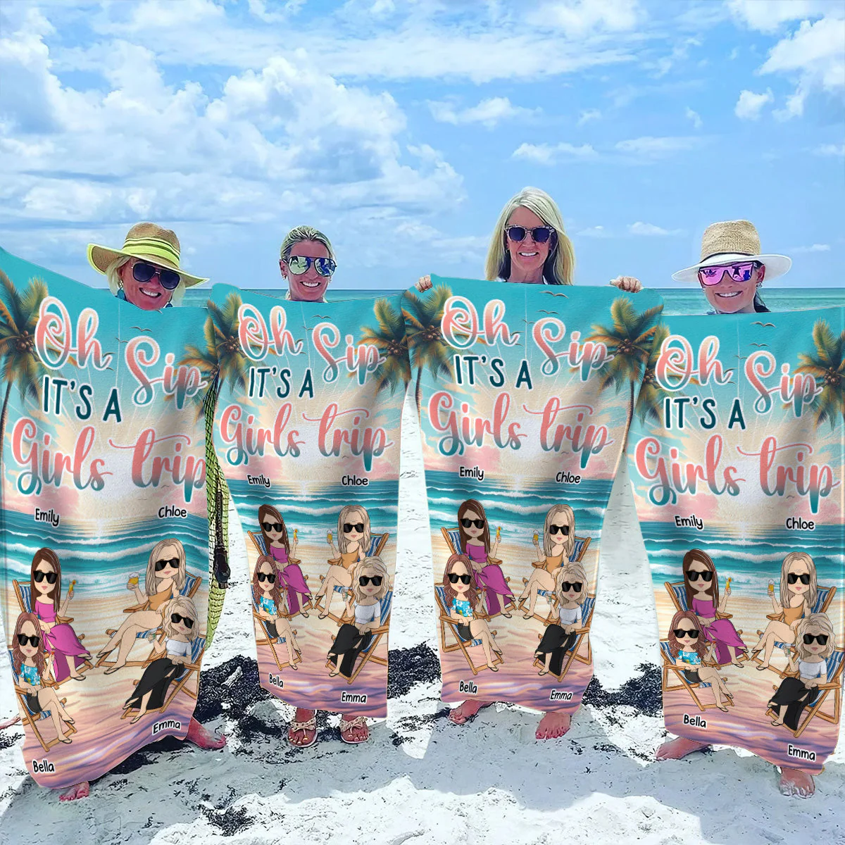 A Girl Trip - Personalized Custom Beach Towel - Image 2