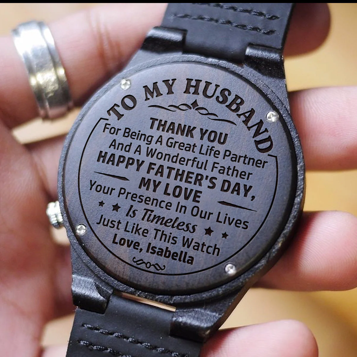 A Great Life Partner - Personalized Custom Wood Watch