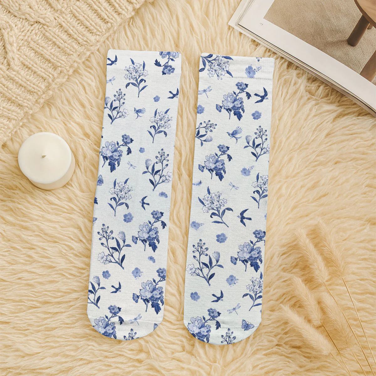 A Heart Full Of Books - Personalized Custom Crew Socks - Image 5