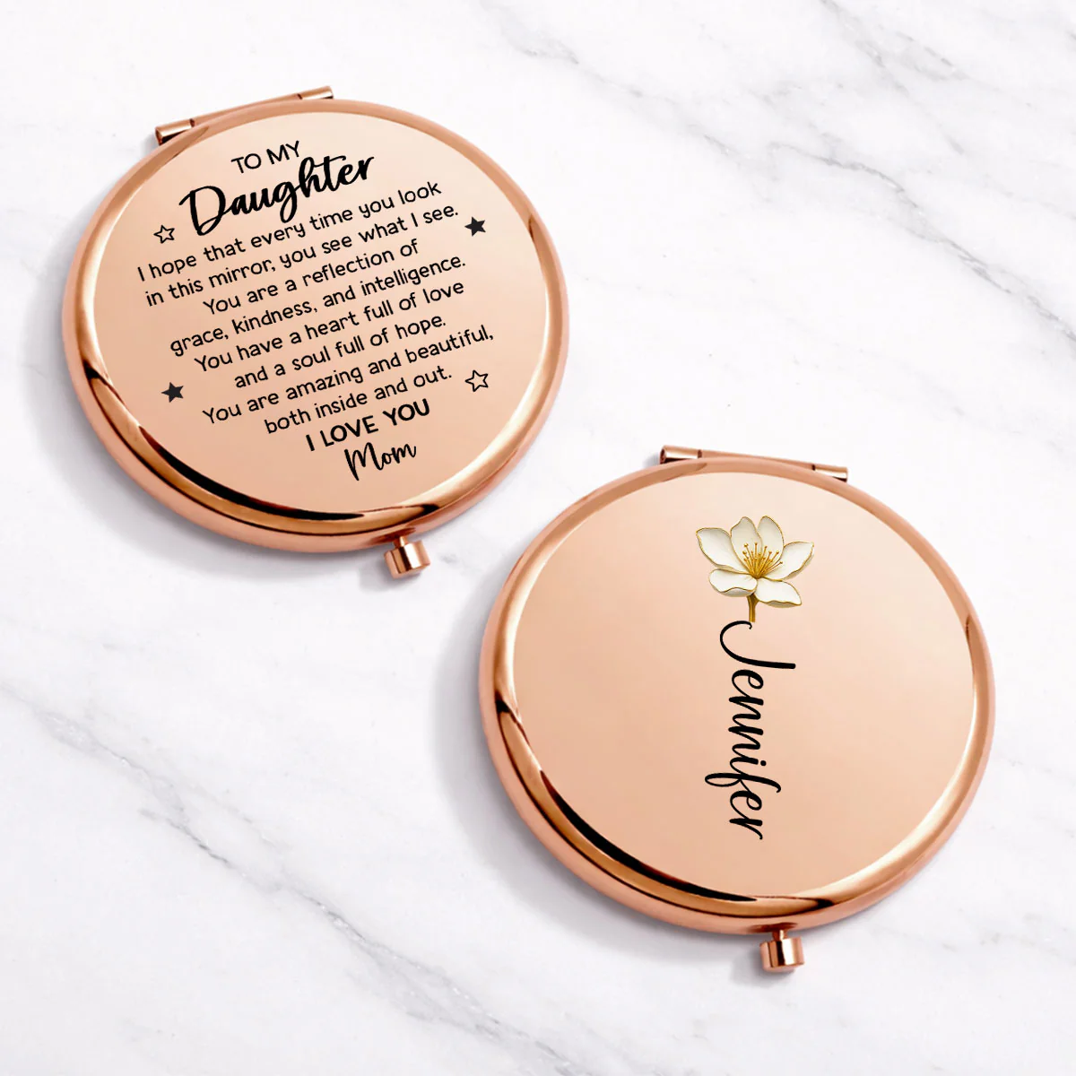 A Heart Full Of Love Daughter - Personalized Custom Compact Mirror - Image 2