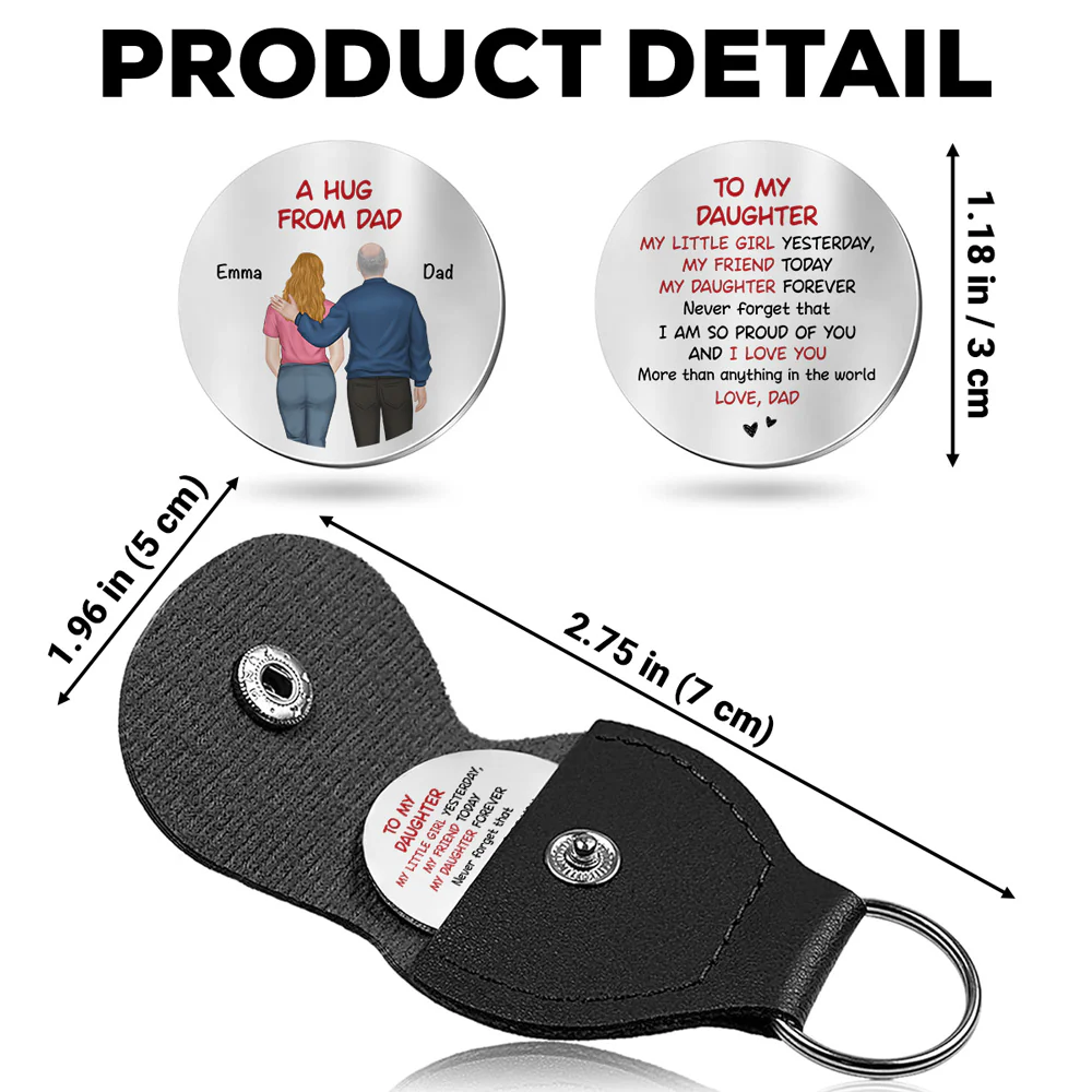A Hug From Dad To Child - Personalized Custom Pocket Hug - Image 5