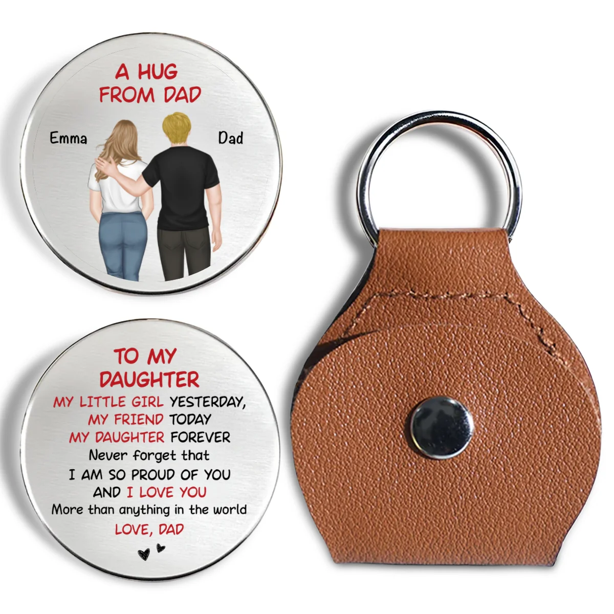 A Hug From Dad To Child - Personalized Custom Pocket Hug - Image 6