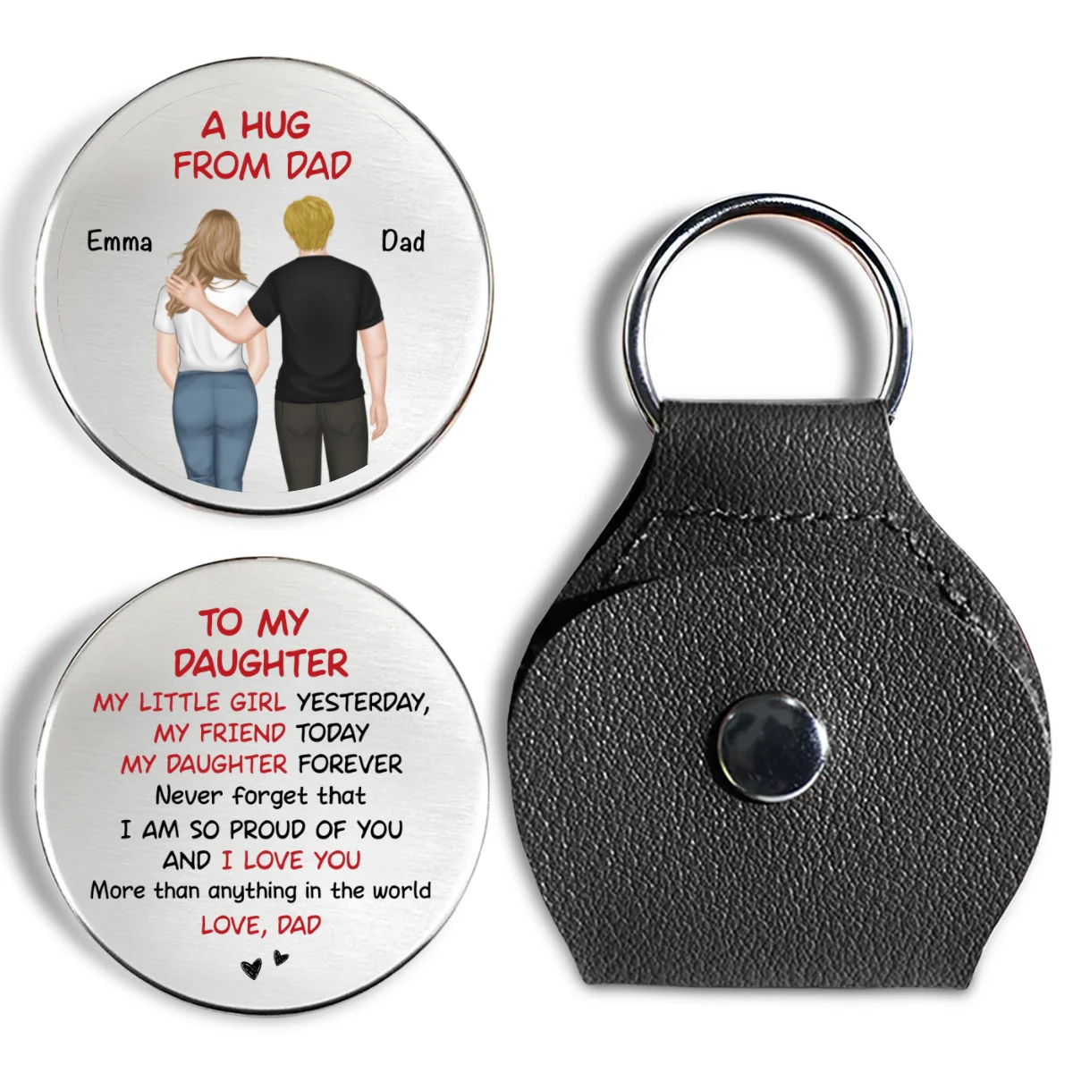 A Hug From Dad To Child - Personalized Custom Pocket Hug - Image 7