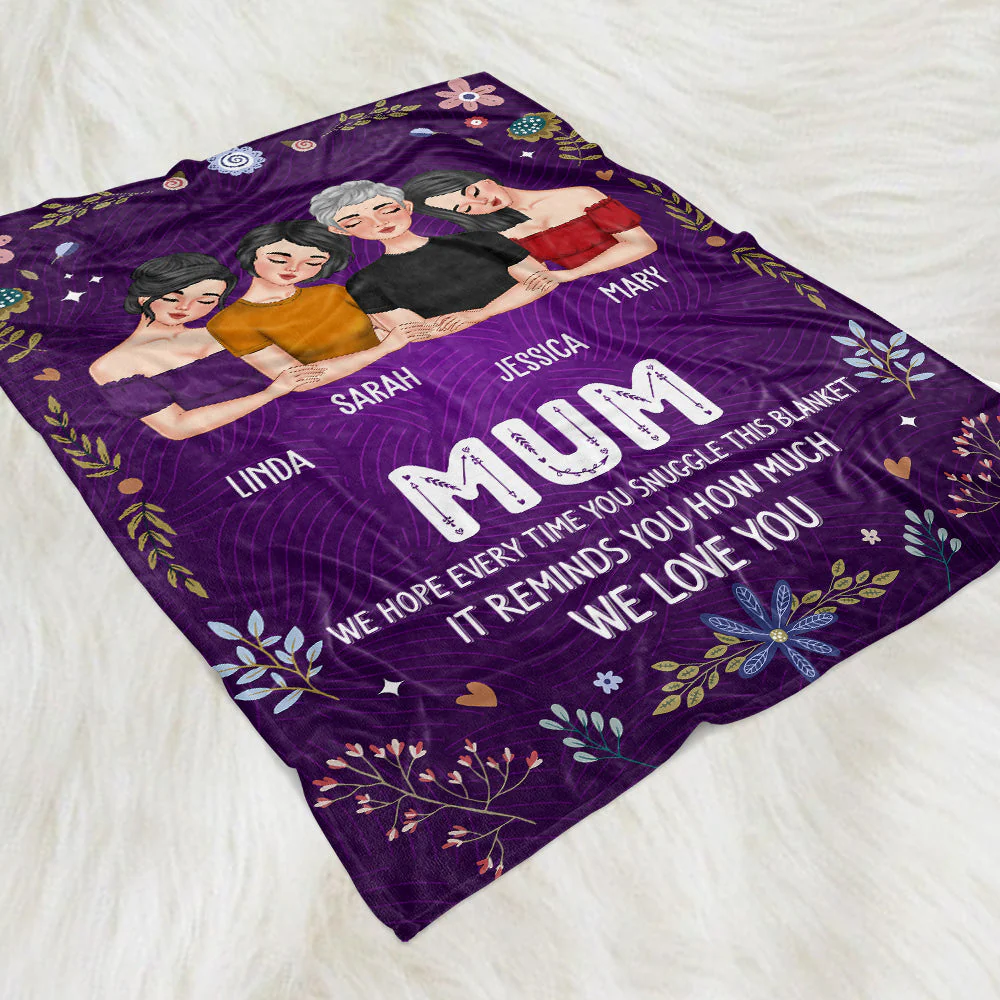 A Hug From Daughters To Mom - Personalized Custom Fleece Blanket - Image 3