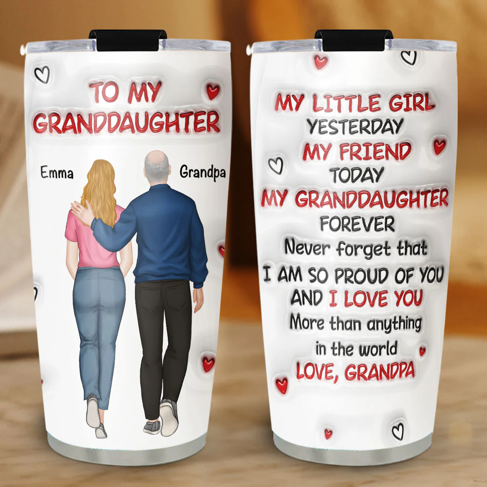 A Hug From Grandpa -  Personalized Custom 3D Inflated Effect Tumbler - Image 5