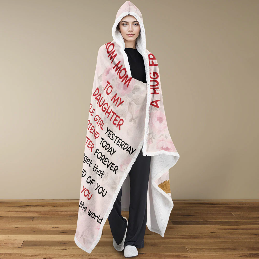 A Hug From Mom - Personalized Custom Hooded Blanket - Image 4
