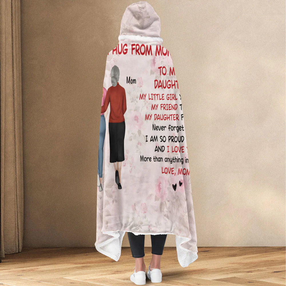 A Hug From Mom - Personalized Custom Hooded Blanket - Image 5
