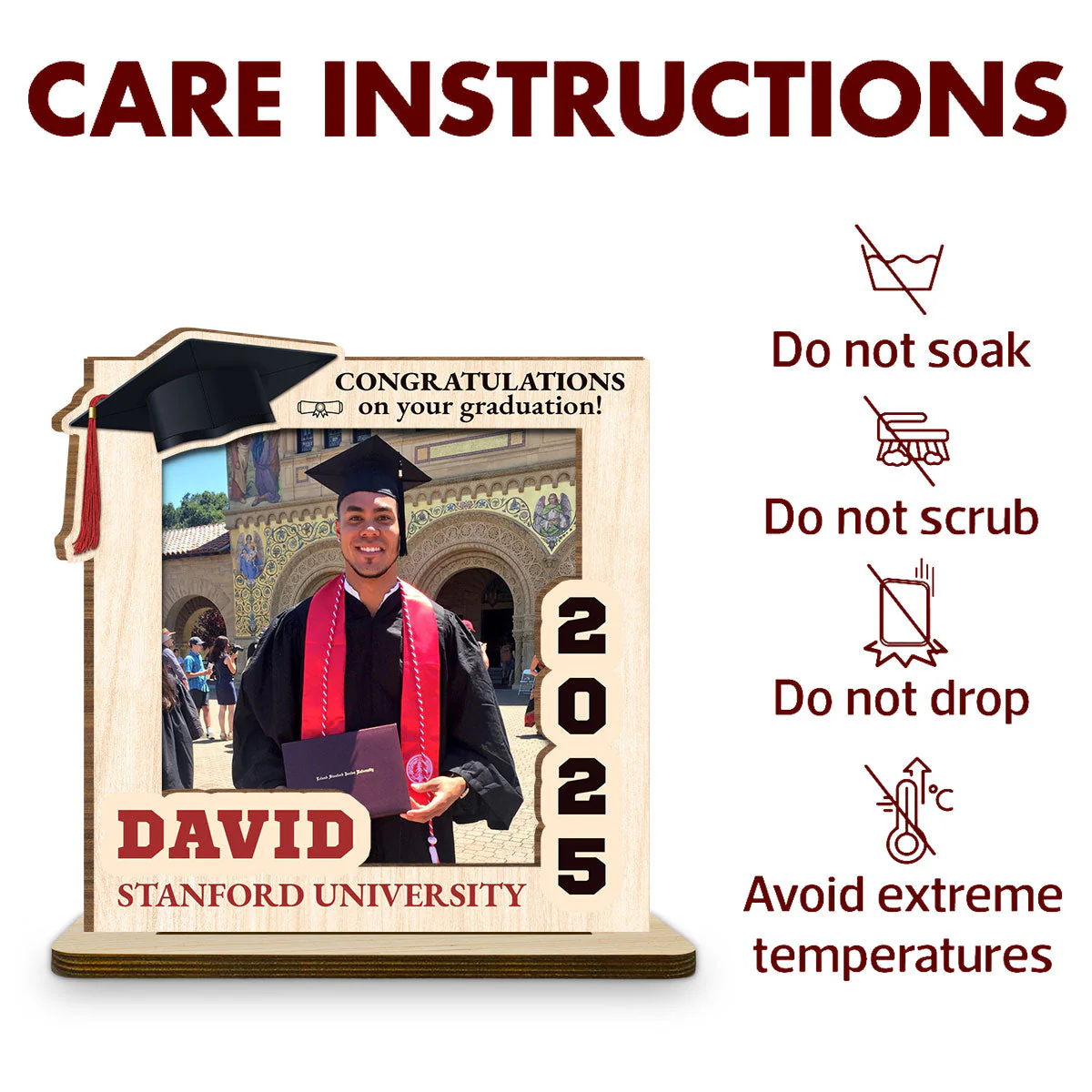 A Journey Completed - Personalized Custom 2-Layer Wood Plaque With Flat Base - Image 3