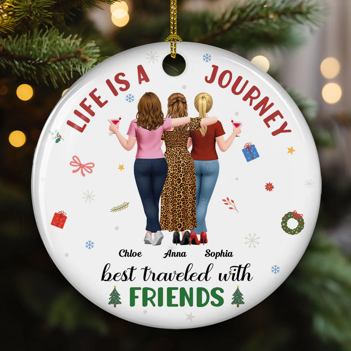 A Journey With Who I Love - Personalized Custom Ceramic Ornament