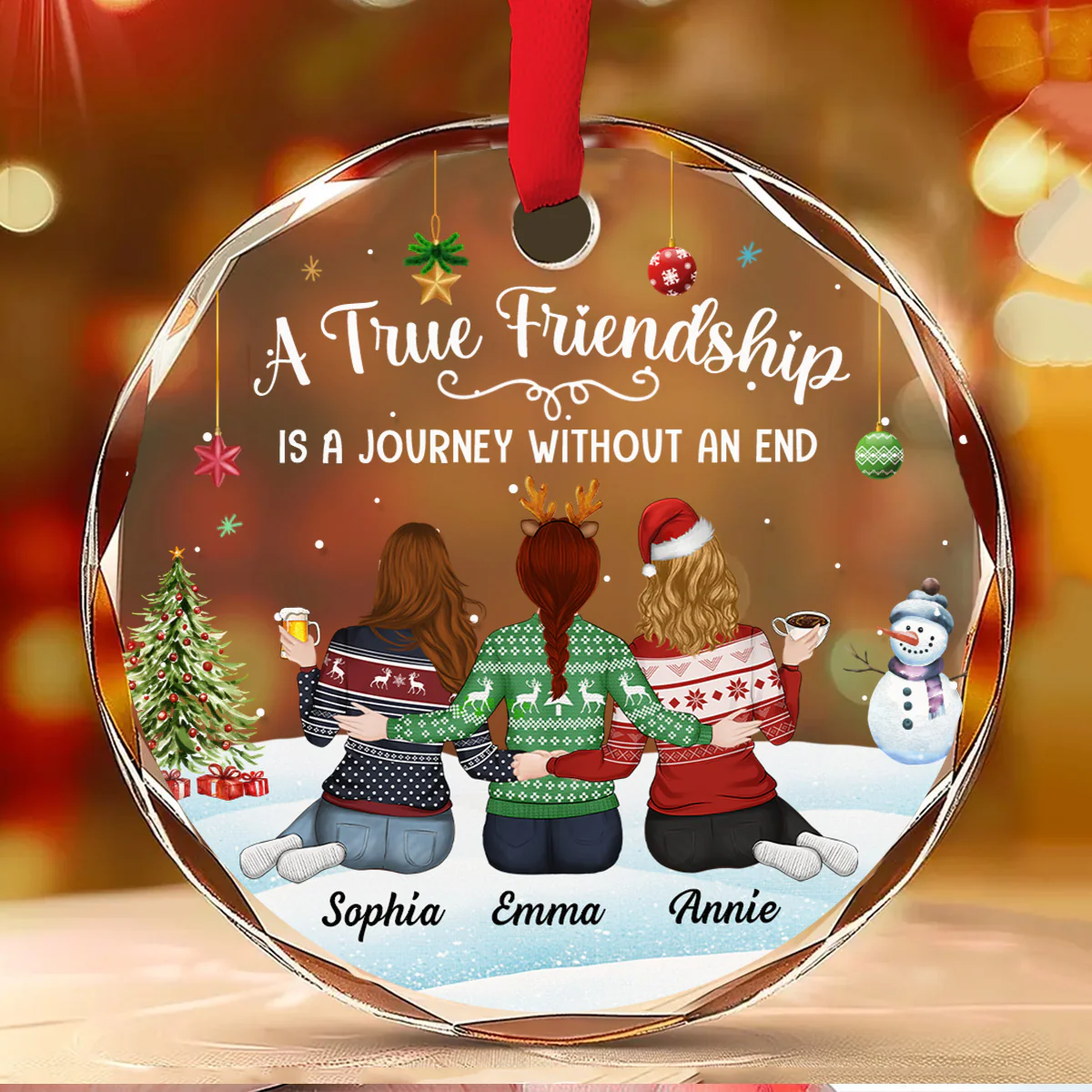 A Journey Without An End - Personalized Custom Glass Ornament - Image 2