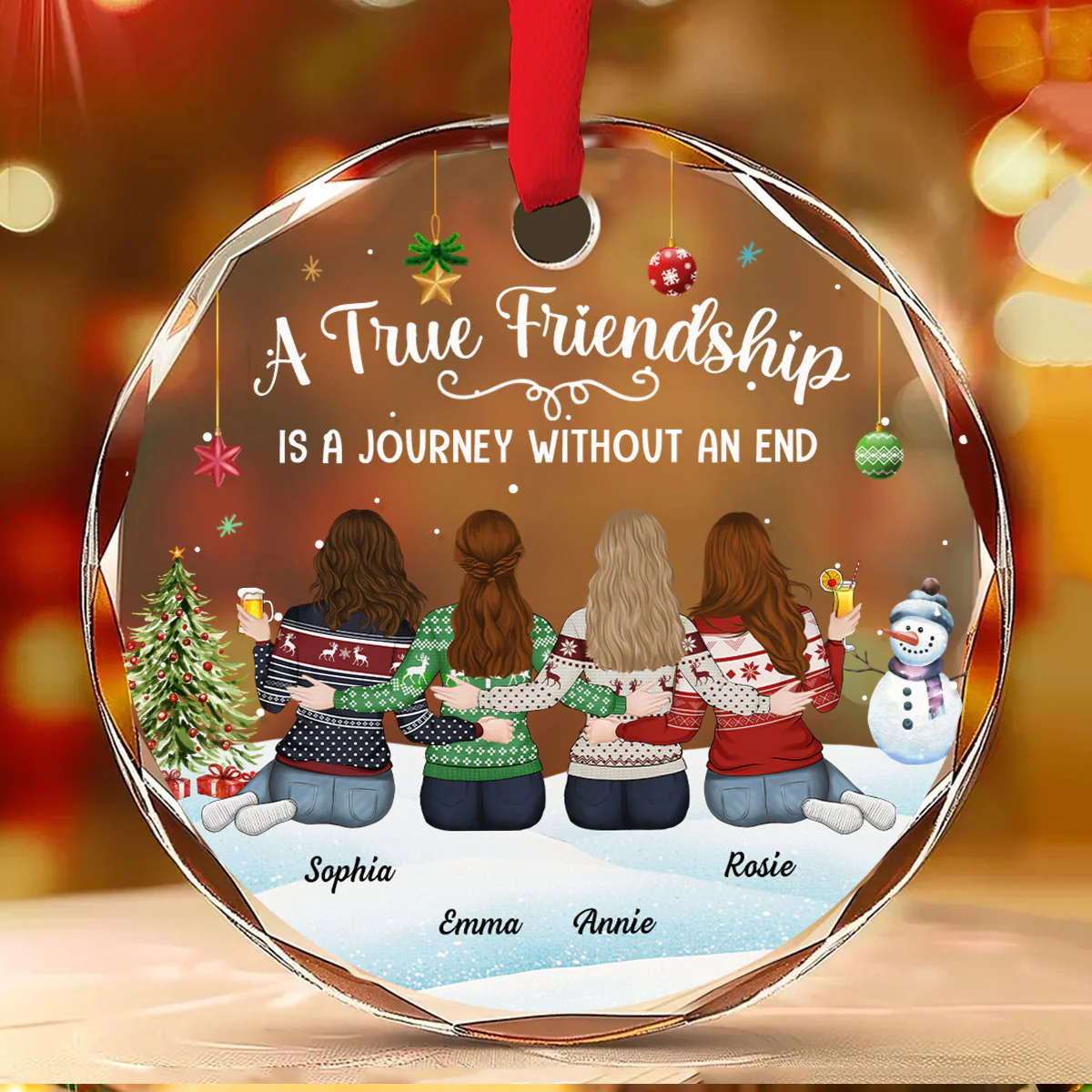 A Journey Without An End - Personalized Custom Glass Ornament - Image 5