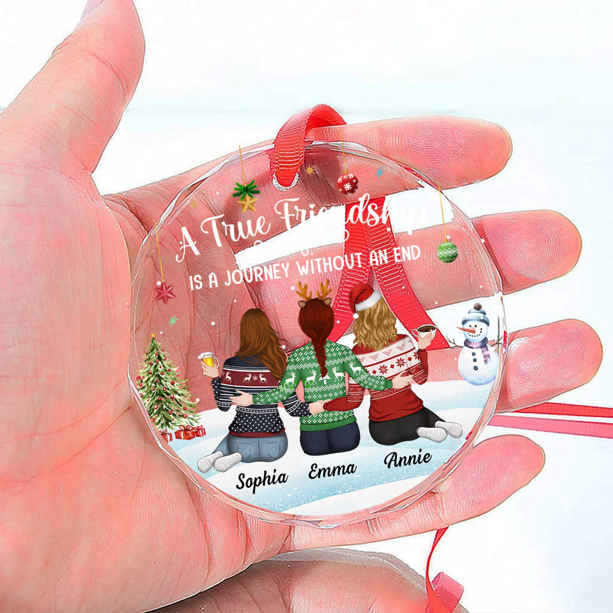 A Journey Without An End - Personalized Custom Glass Ornament - Image 6
