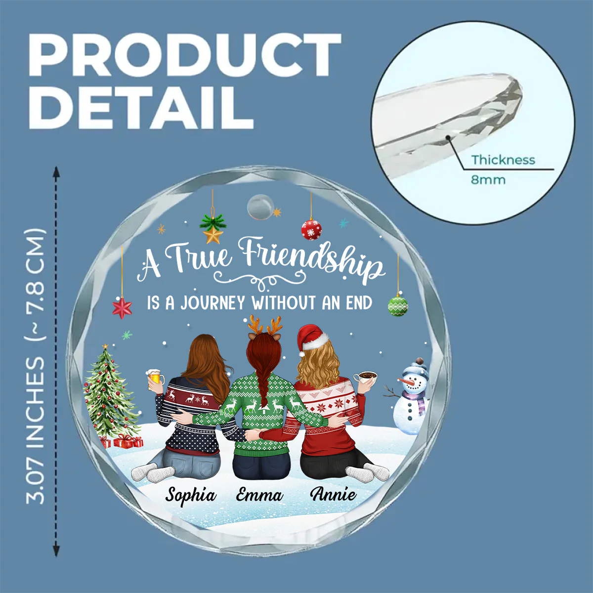 A Journey Without An End - Personalized Custom Glass Ornament - Image 7