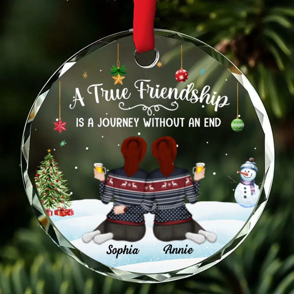 A Journey Without An End - Personalized Custom Glass Ornament - Image 8