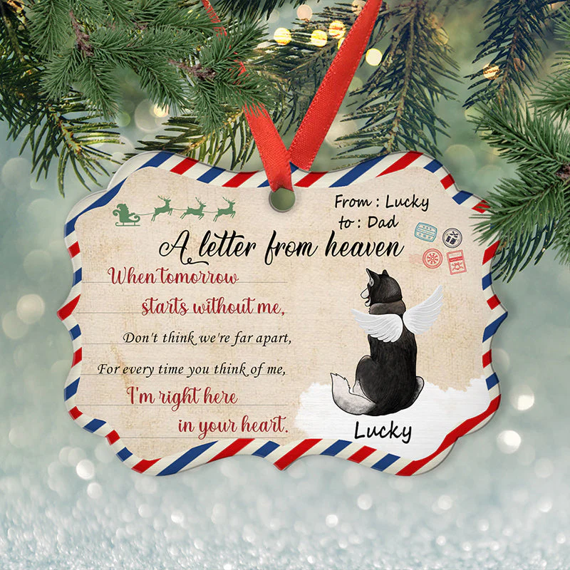 A Letter From Heaven - Personalized Custom Aluminum Ornament - Image 3