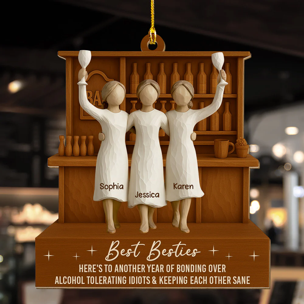 A Lifetime Of Friendship - Personalized Custom Wood Ornament - Image 3