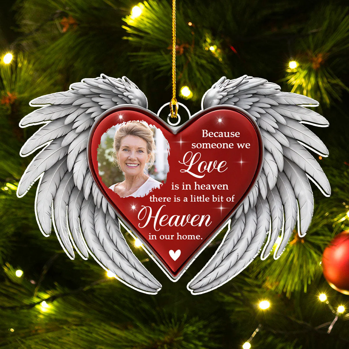 A Little Bit Of Heaven - Personalized Custom Acrylic Ornament - Image 3