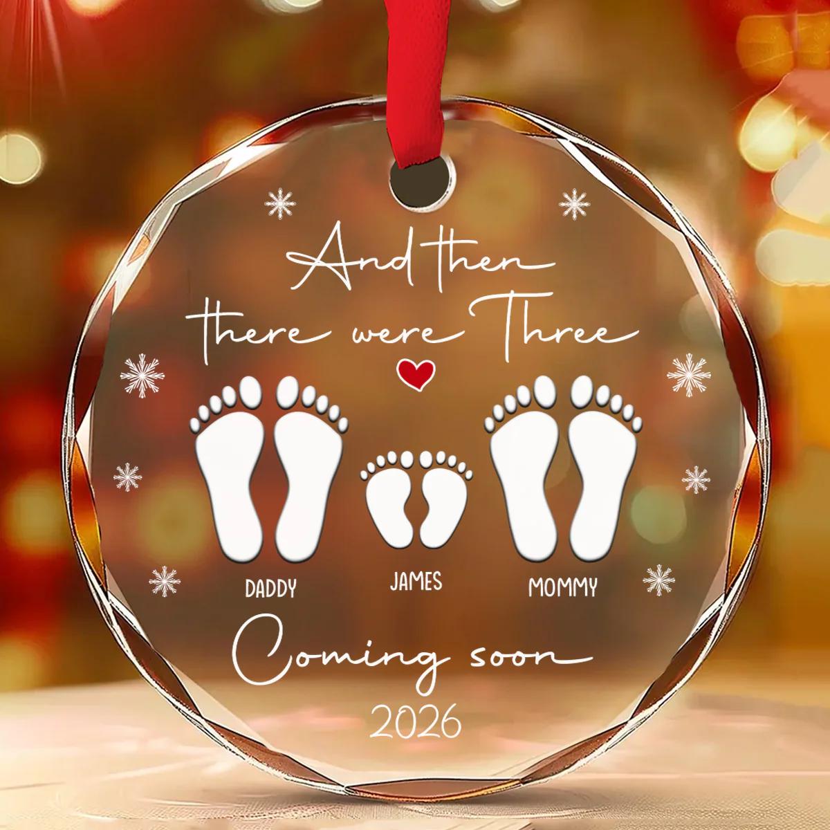 A Little One On Way - Personalized Custom Glass Ornament - Image 2