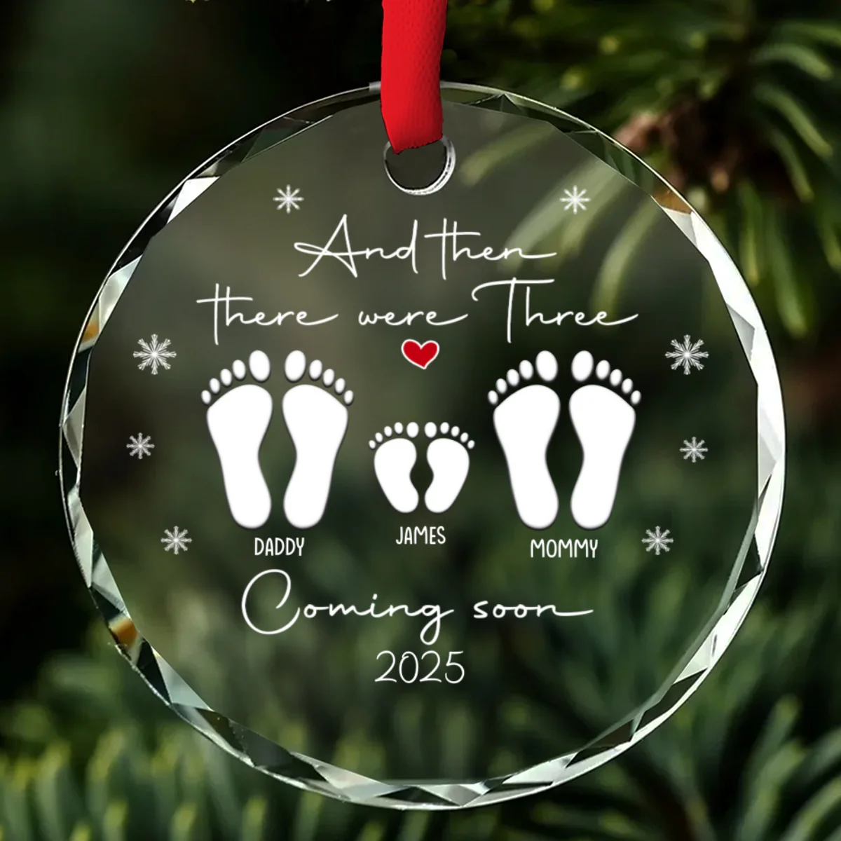 A Little One On Way - Personalized Custom Glass Ornament - Image 6