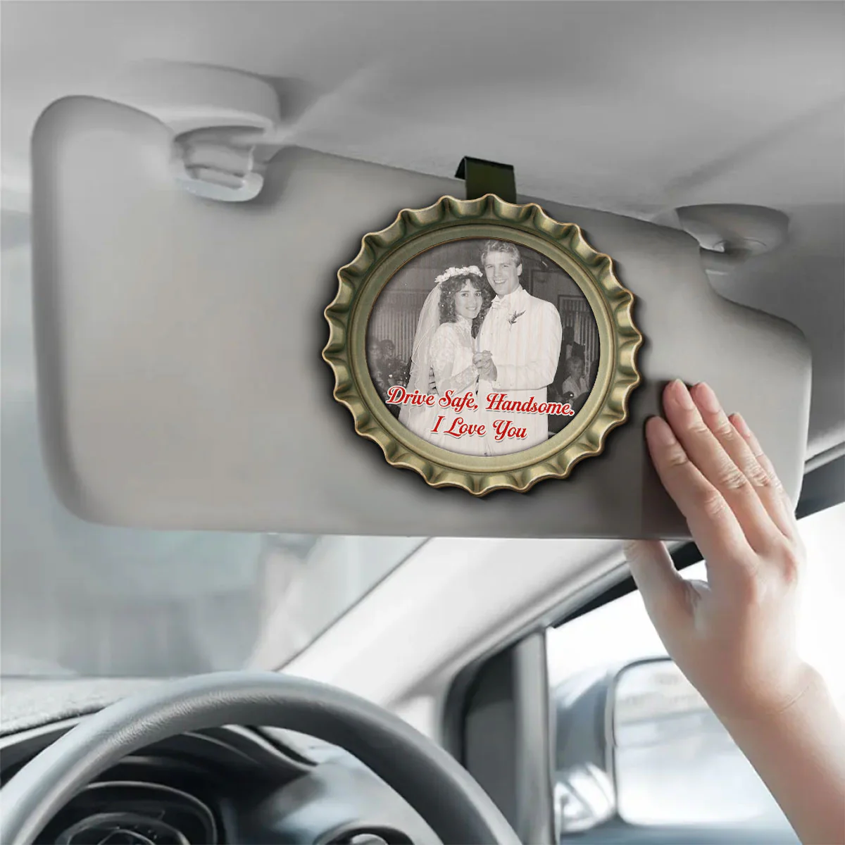 A Love Story Capped In Time - Personalized Custom Car Visor Clip - Image 2