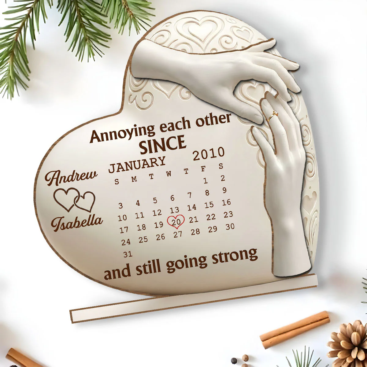 A Love To Remember - Personalized Custom 2-Layer Wood Plaque With Flat Base - Image 4