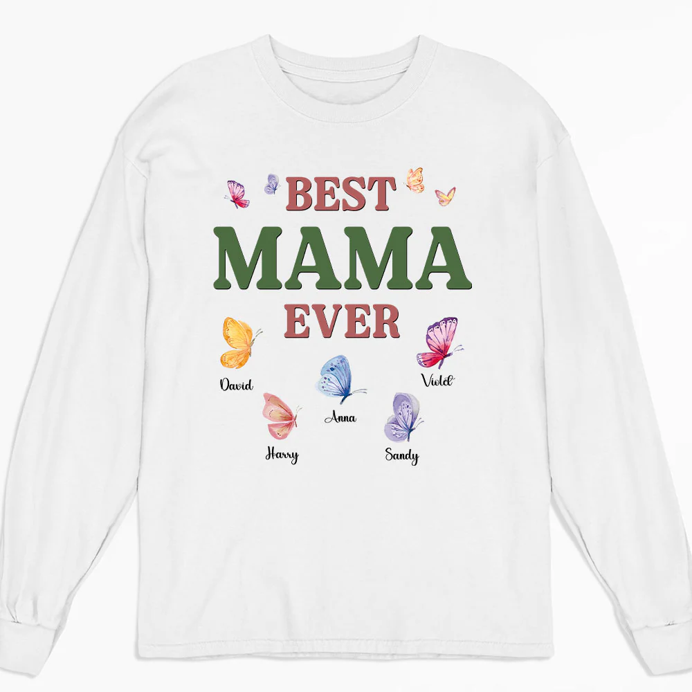 A Mom Blooms Like A Butterfly - Personalized Custom Shirt - Image 4