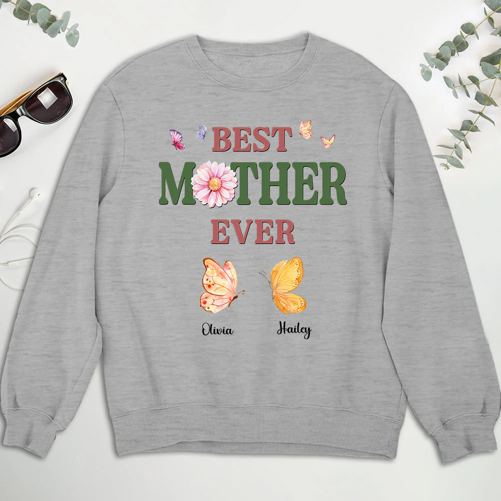 A Mom Blooms Like A Butterfly - Personalized Custom Shirt - Image 5