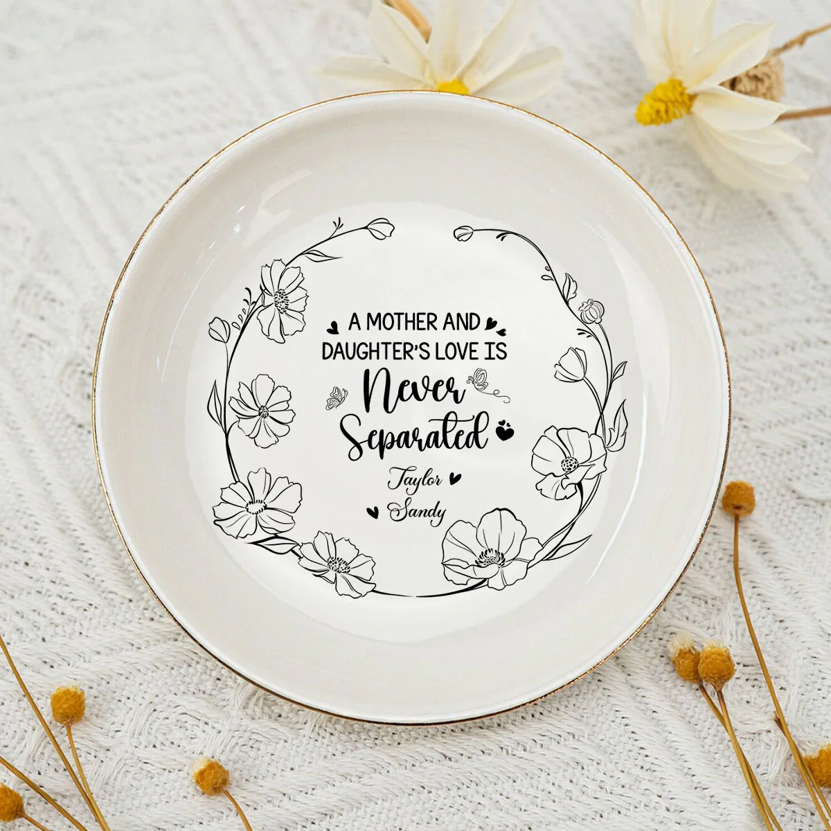 A Mother And Daughters Love - Personalized Custom Jewelry Dish - Image 4