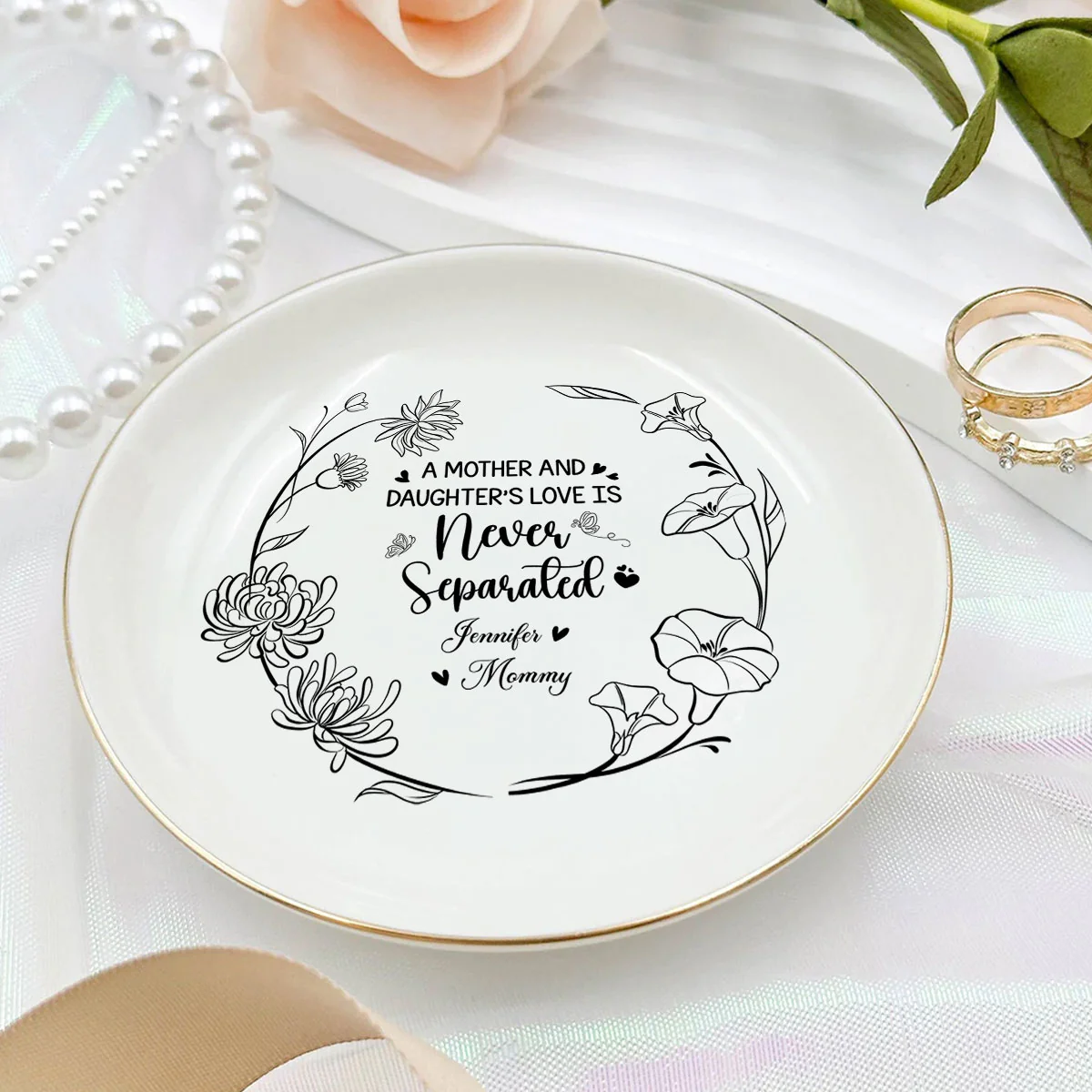 A Mother And Daughters Love - Personalized Custom Jewelry Dish - Image 5