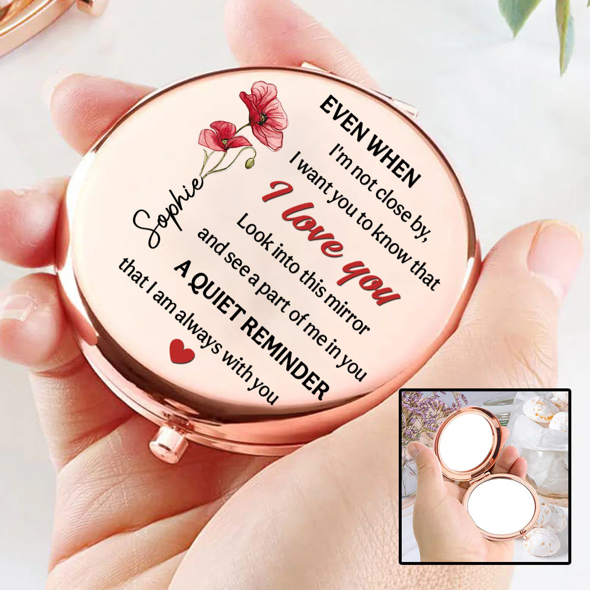 A Part Of Me In You - Personalized Custom Compact Mirror - Image 4