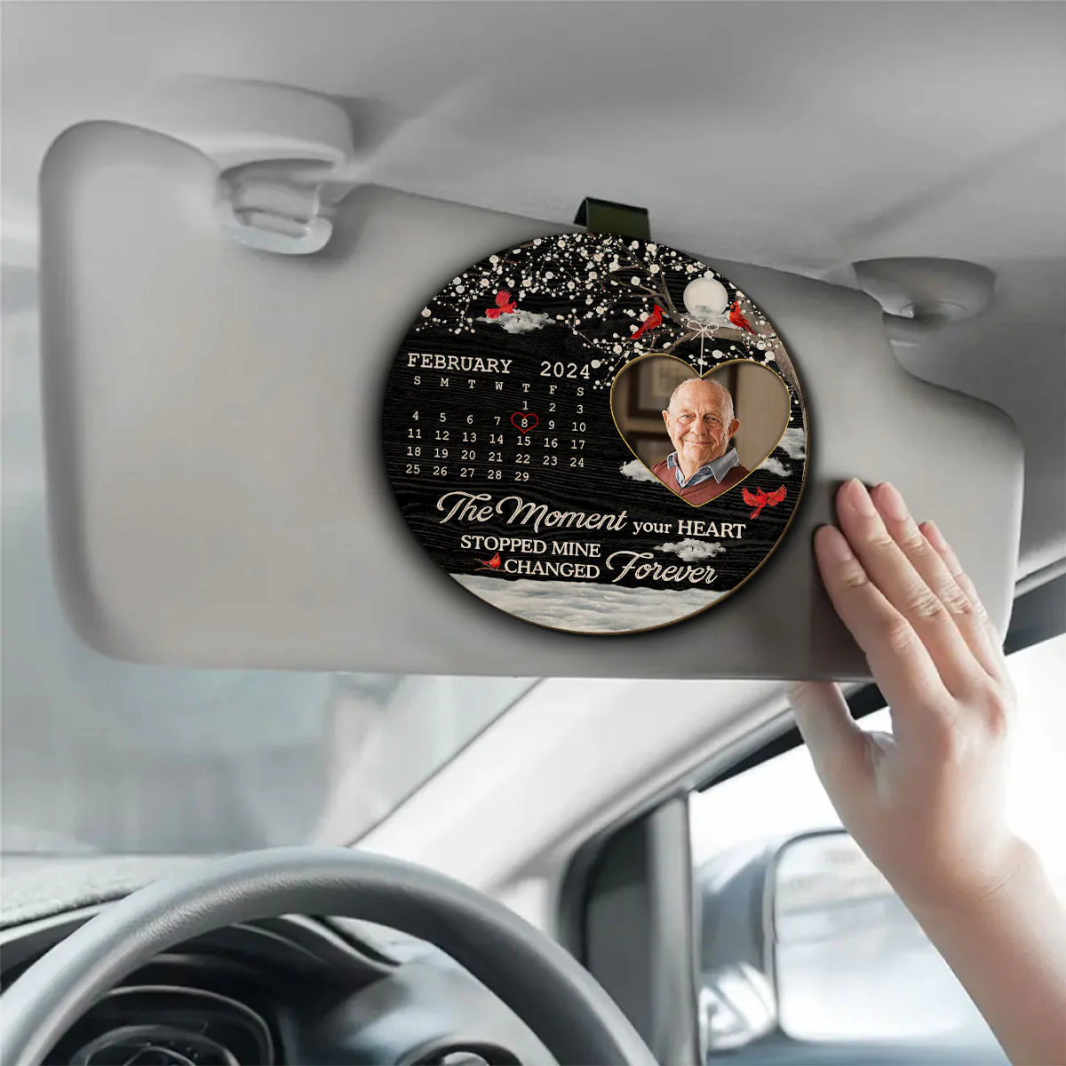A Piece Of My Heart - Personalized Custom Car Visor Clip - Image 2