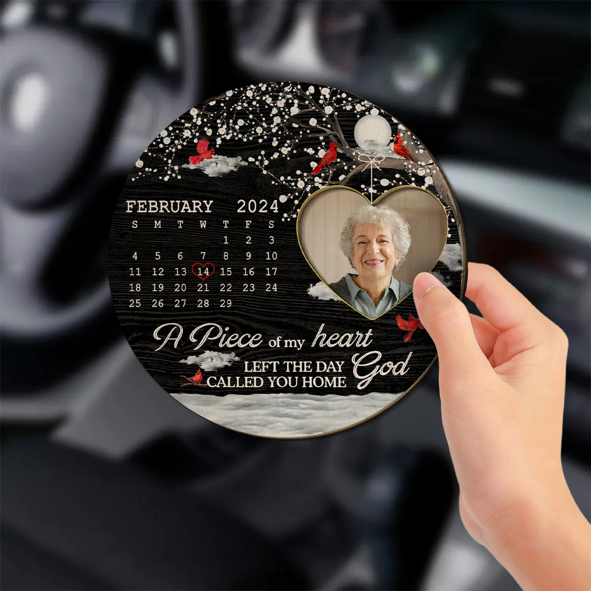 A Piece Of My Heart - Personalized Custom Car Visor Clip - Image 3