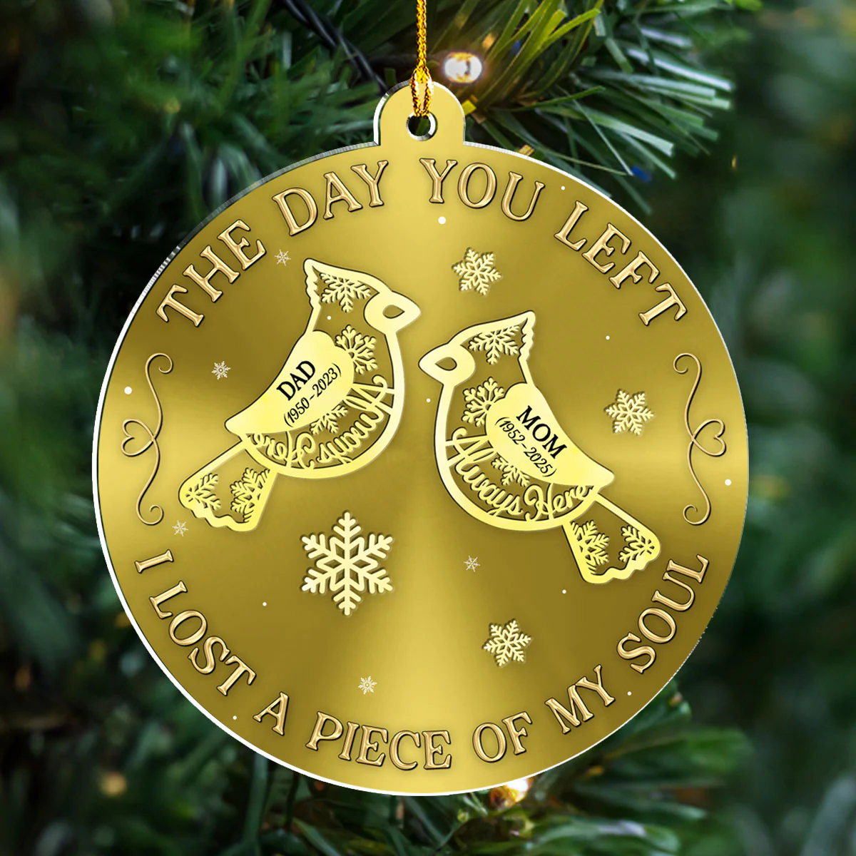 A Piece Of My Soul - Personalized Custom 3D Effect Acrylic Ornament - Image 2