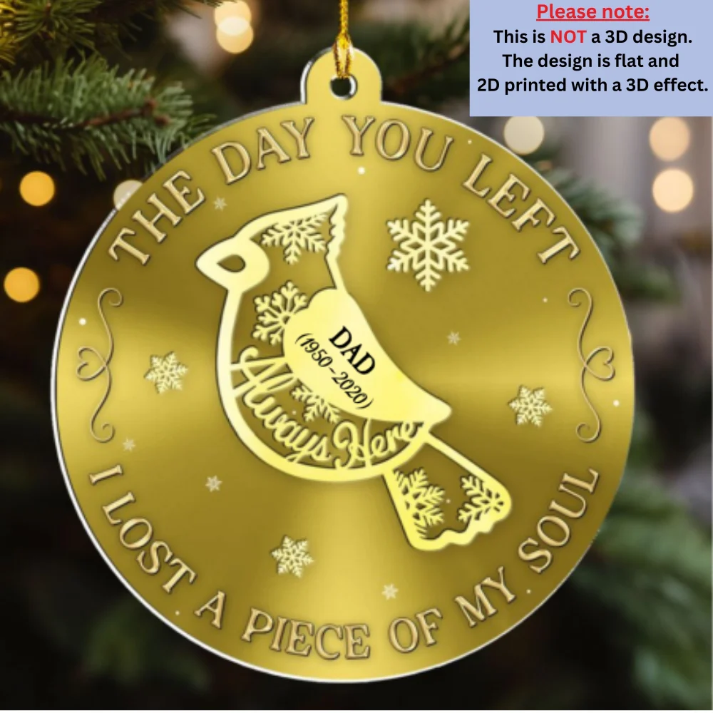 A Piece Of My Soul - Personalized Custom 3D Effect Acrylic Ornament - Image 6