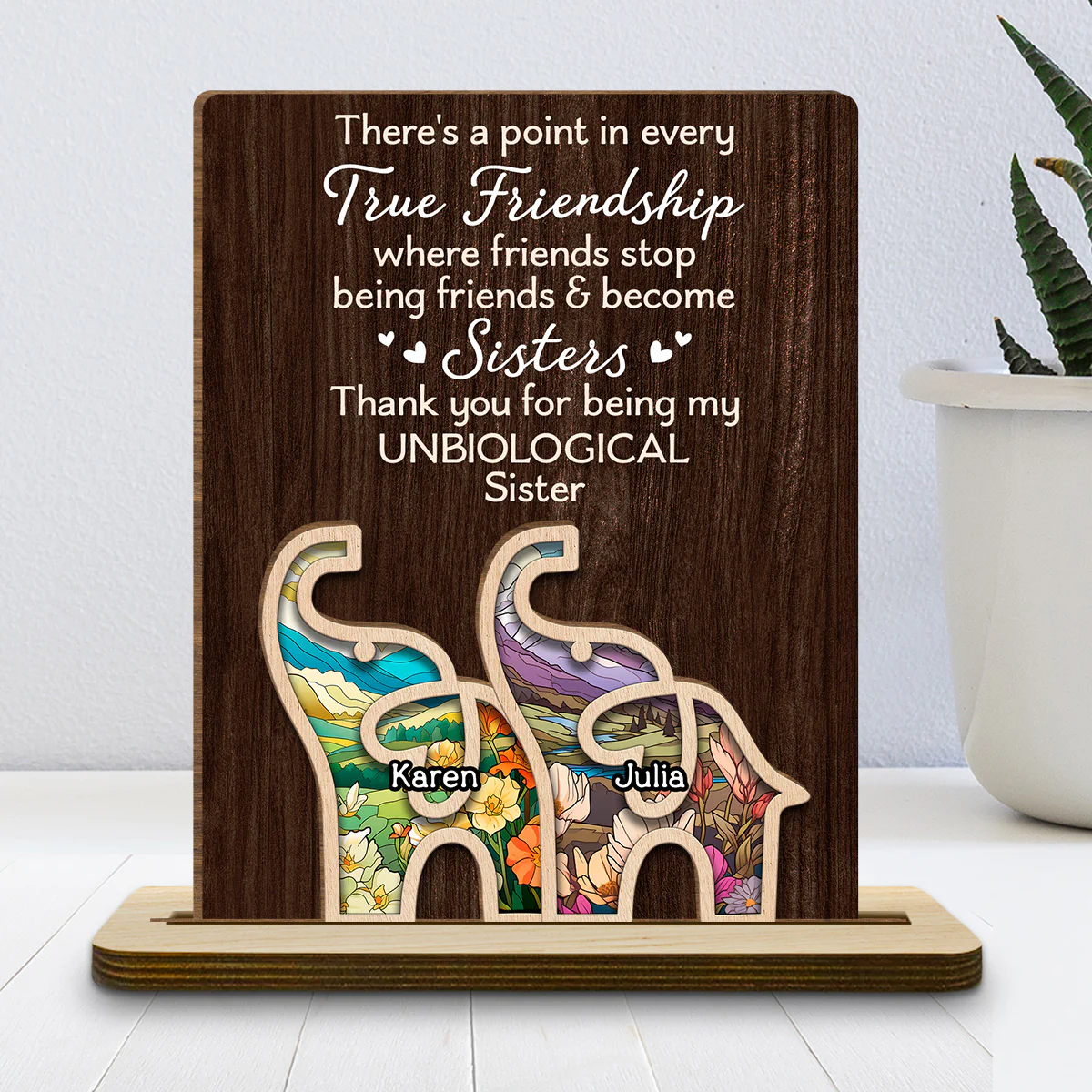 A Point Of This - Personalized Custom 2-Layer Wood Plaque With Flat Base - Image 2