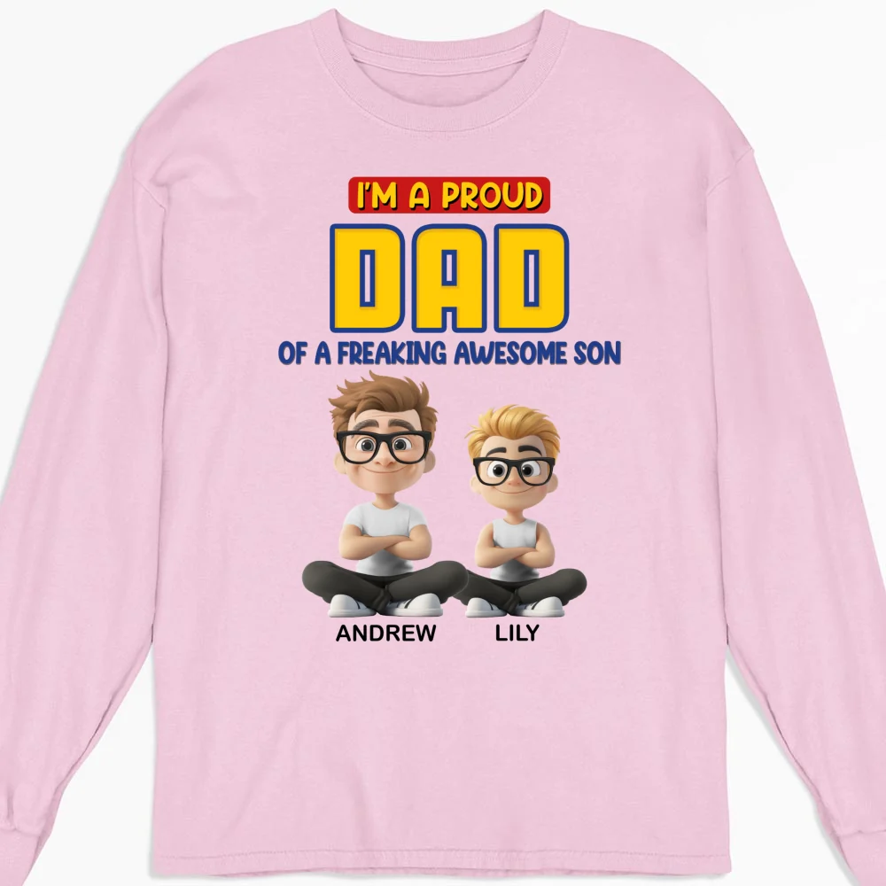 A Proud Dad of A Freaking Awesome Child - Personalized Custom Shirt - Image 12