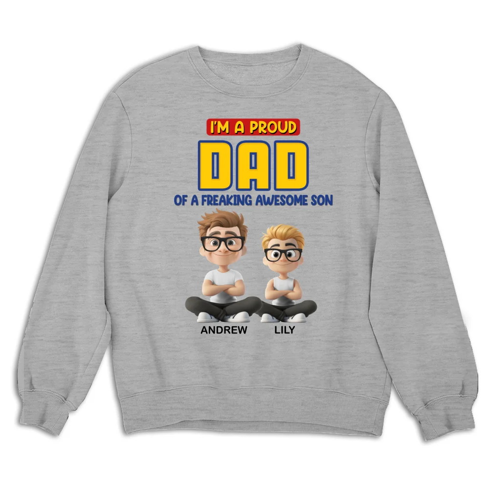 A Proud Dad of A Freaking Awesome Child - Personalized Custom Shirt - Image 14