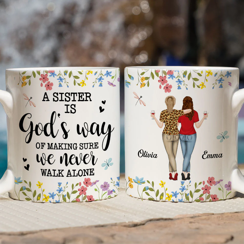 A Sister Is Gods Way - Personalized Custom Coffee Mug - Image 2