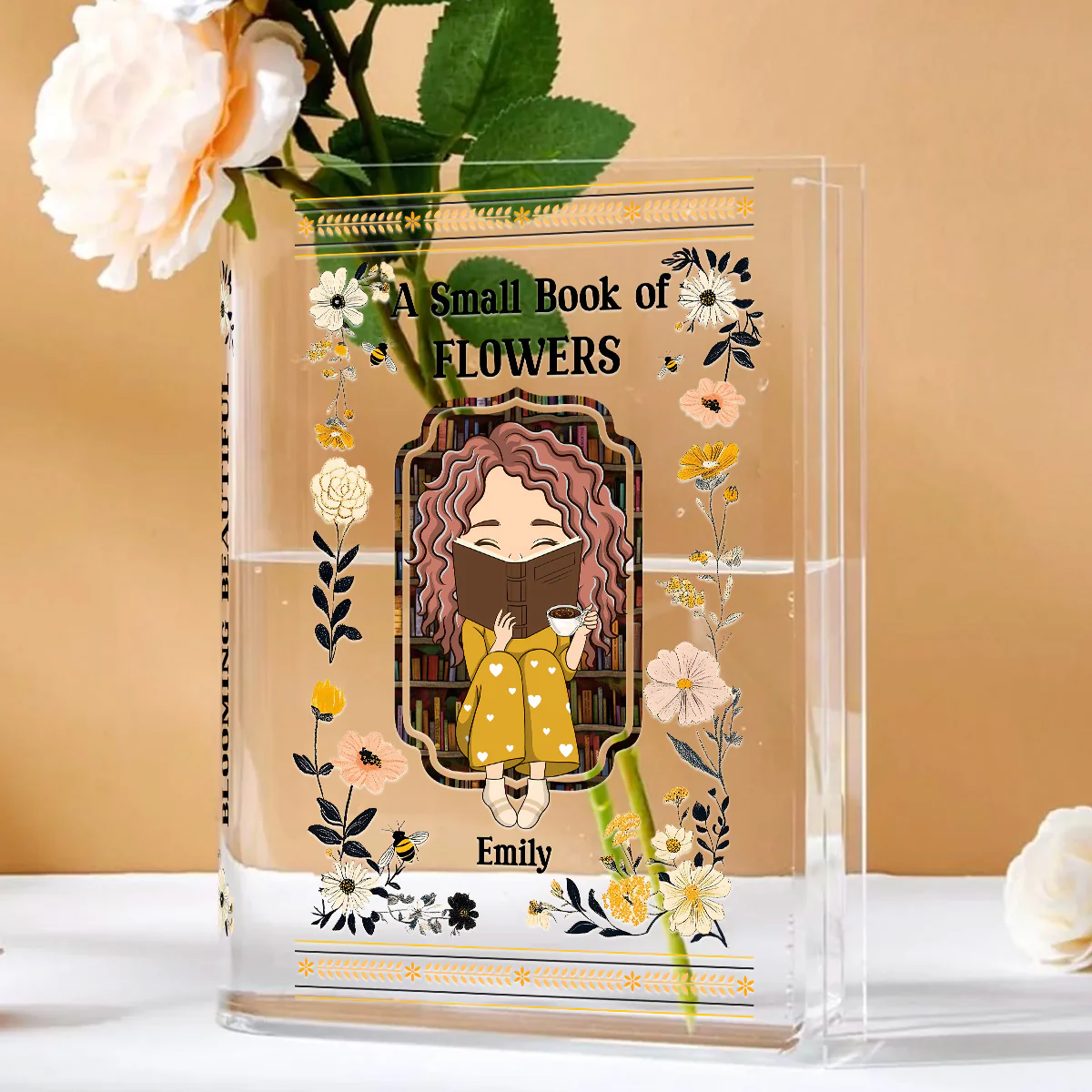 A Small Book Of Flowers - Personalized Custom Acrylic Book Vase - Image 3