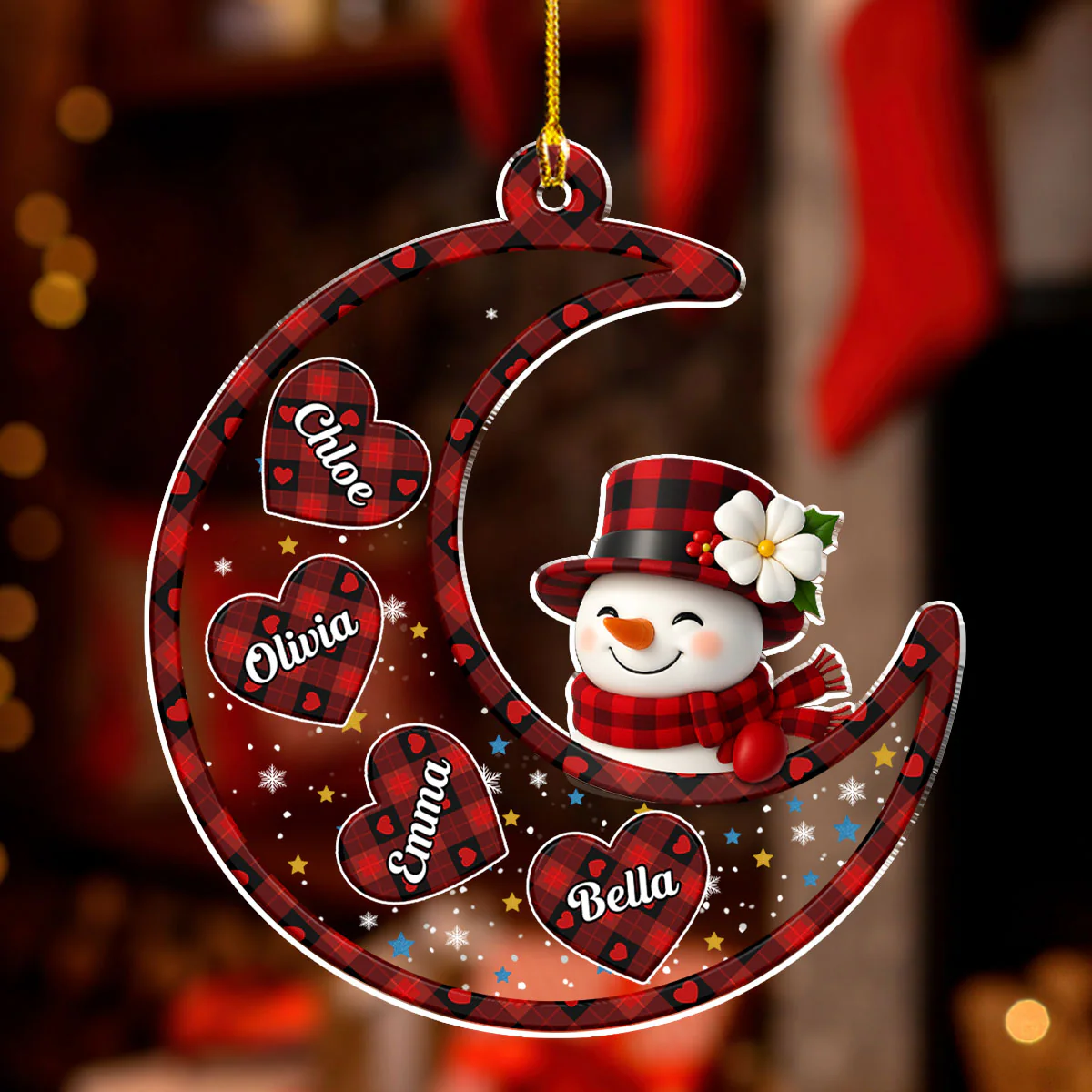 A Snowman Christmas With Love - Personalized Custom Acrylic Ornament - Image 3