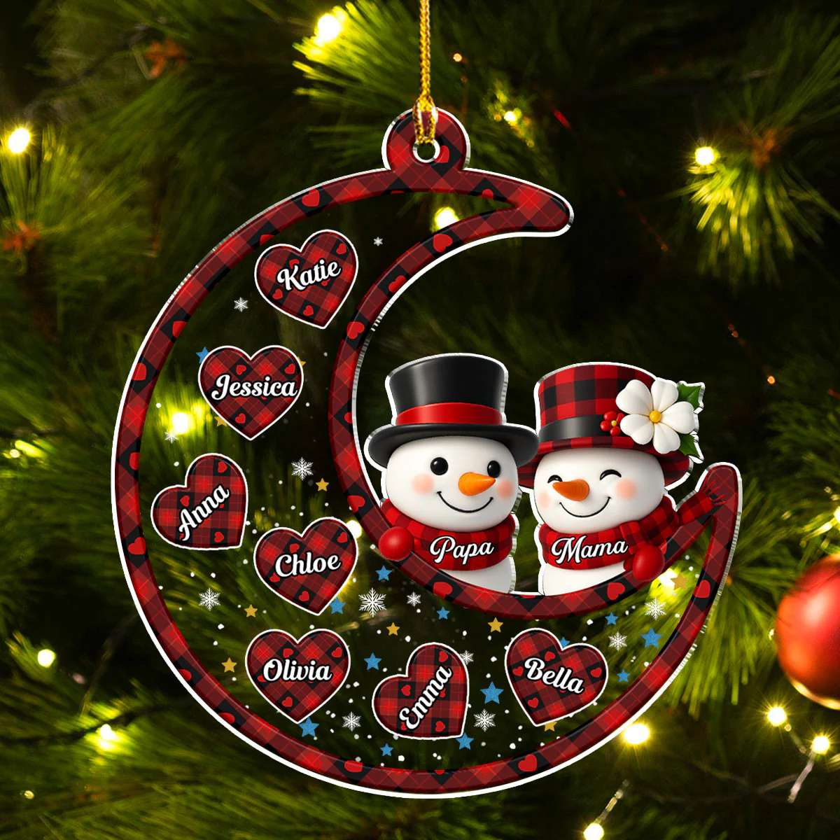 A Snowman Christmas With Love - Personalized Custom Acrylic Ornament - Image 5