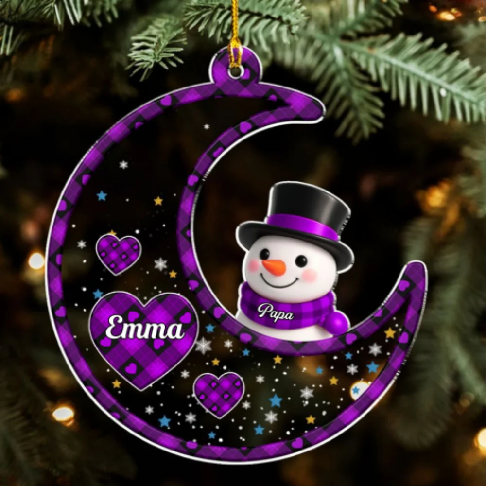 A Snowman Christmas With Love - Personalized Custom Acrylic Ornament - Image 7