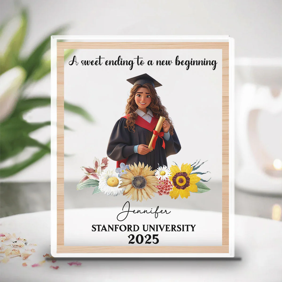 A Sweet Ending To A New Beginning - Personalized Custom Acrylic Plaque - Image 2