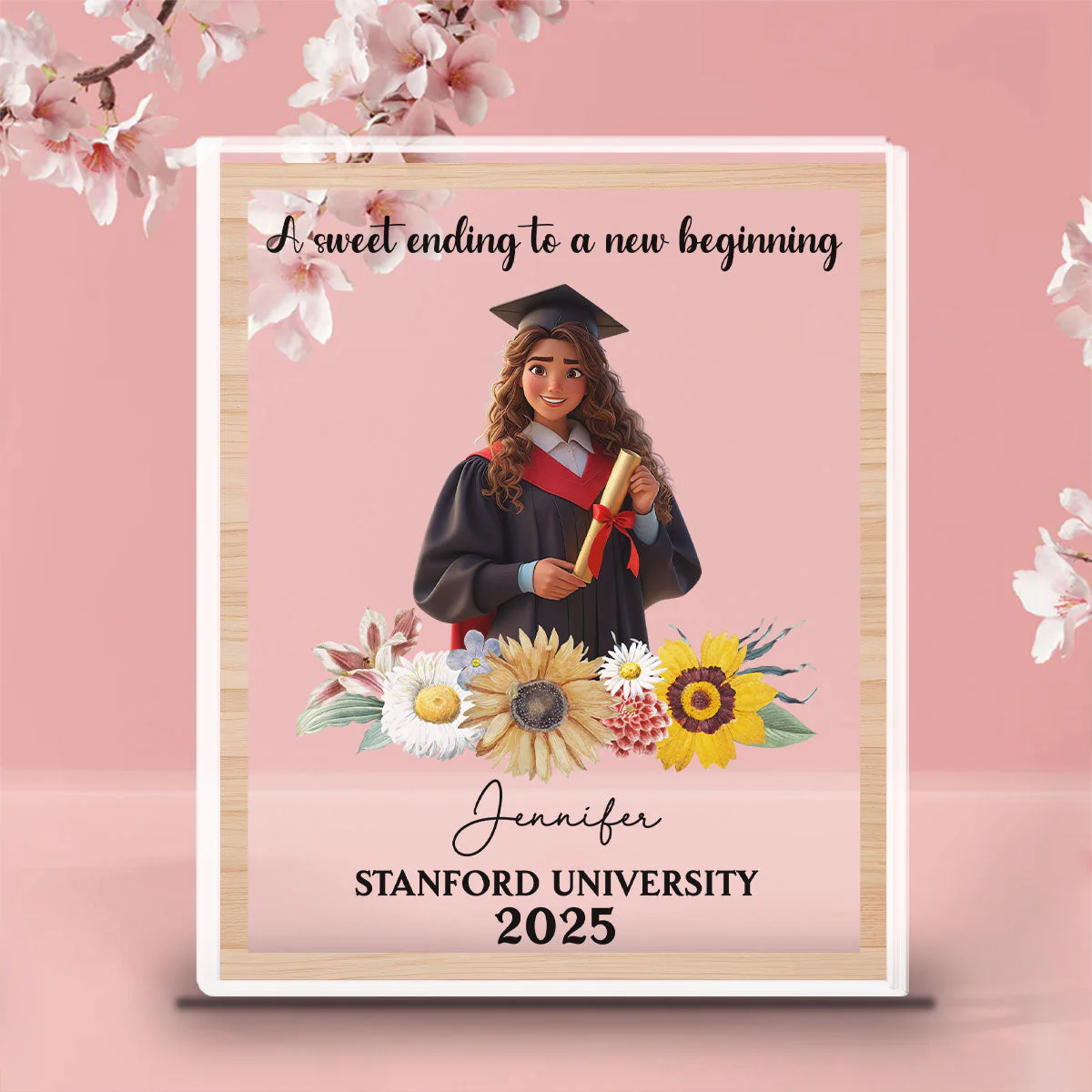 A Sweet Ending To A New Beginning - Personalized Custom Acrylic Plaque - Image 3