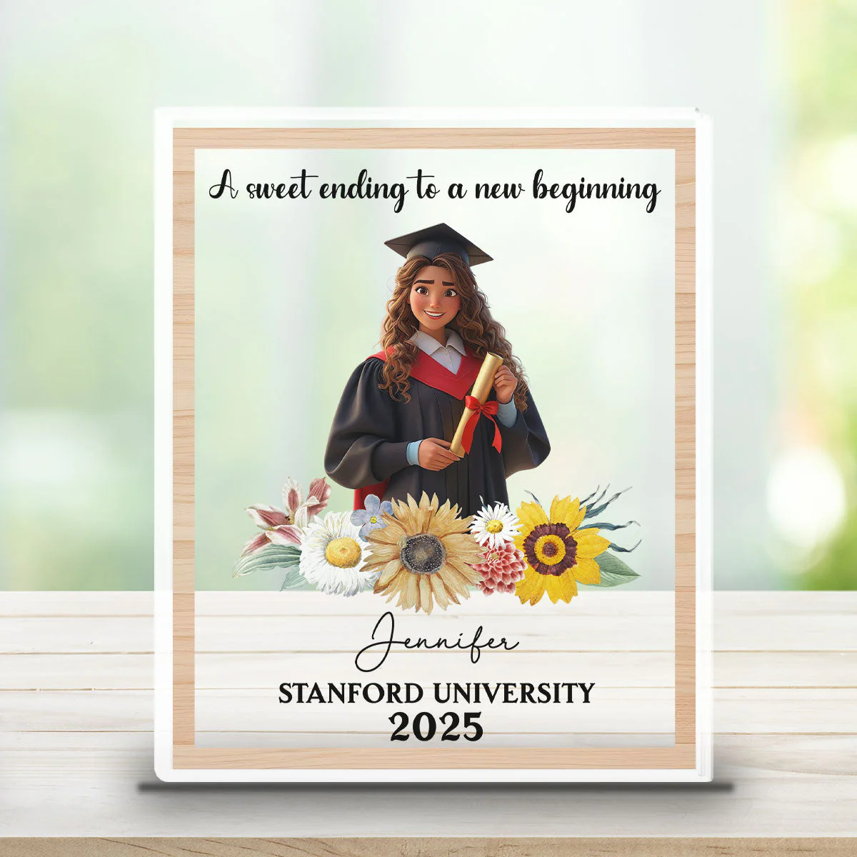 A Sweet Ending To A New Beginning - Personalized Custom Acrylic Plaque - Image 4