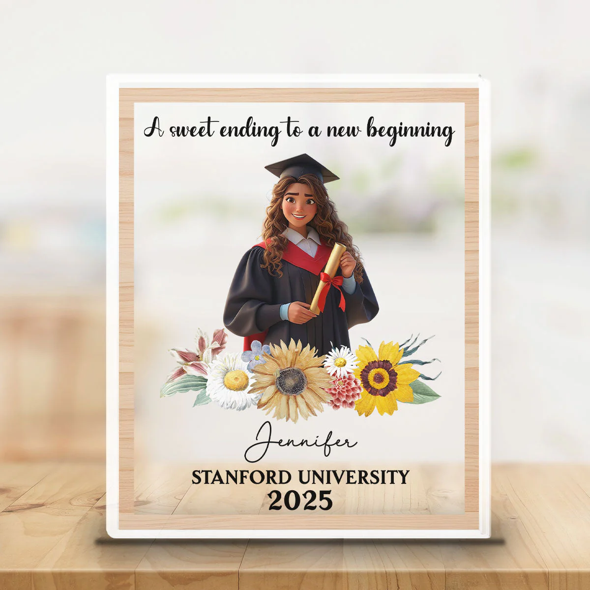 A Sweet Ending To A New Beginning - Personalized Custom Acrylic Plaque - Image 5