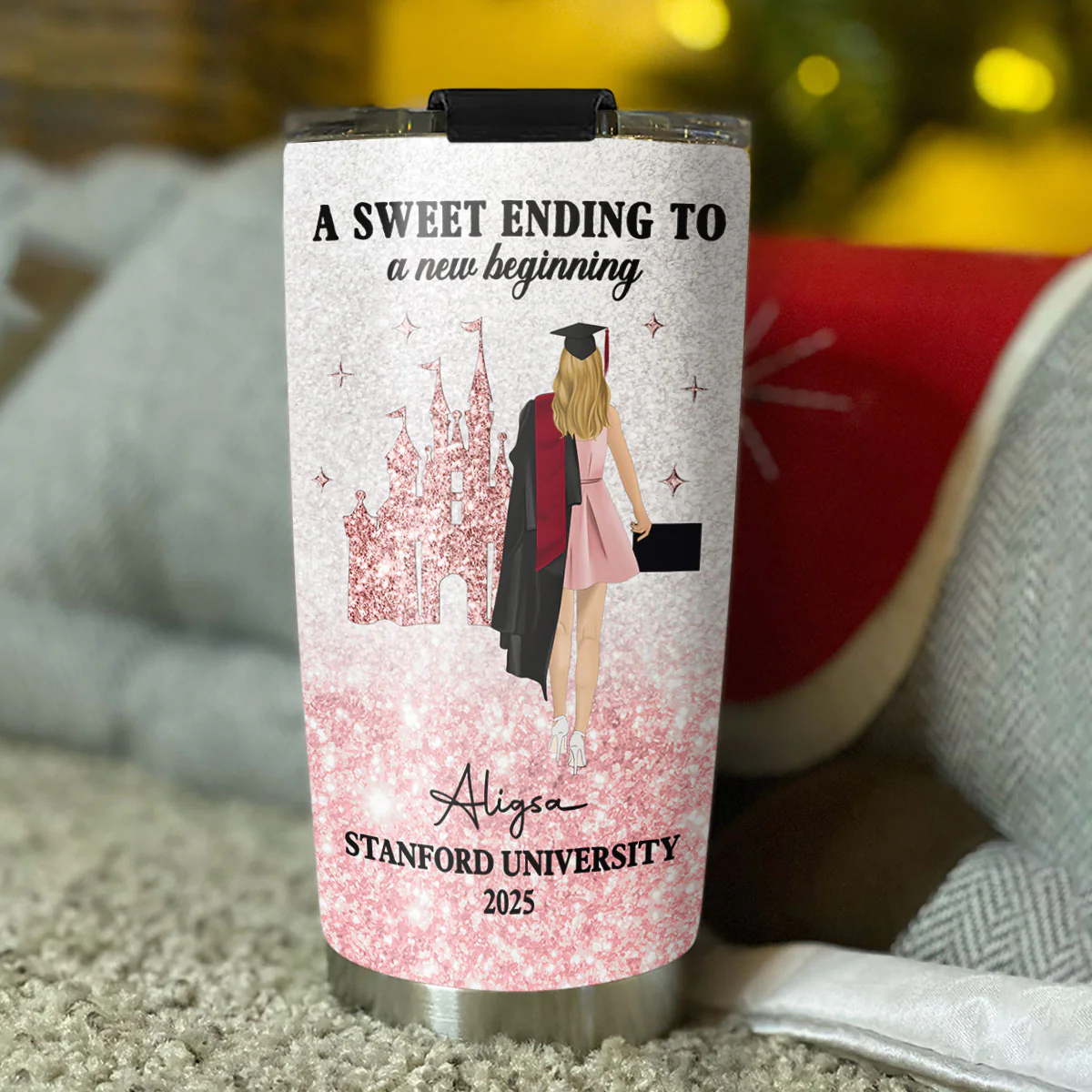 A Sweet Ending To A New Beginning - Personalized Custom Tumbler - Image 4