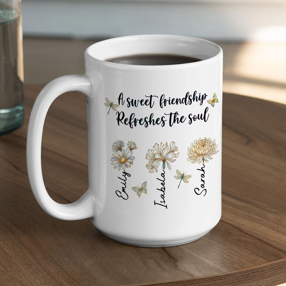 A Sweet Friendship - Personalized Custom Coffee Mug - Image 5