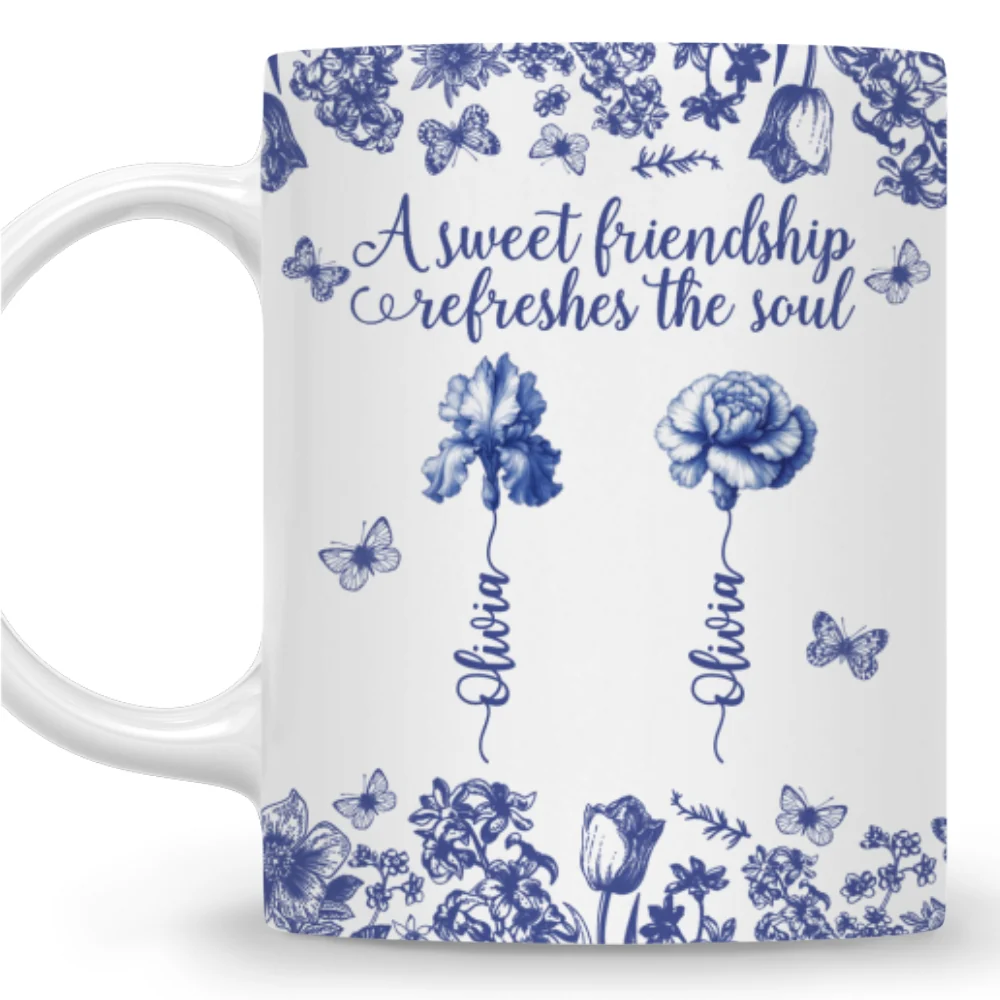 A Sweet Friendship Toile - Personalized Custom Coffee Mug - Image 7